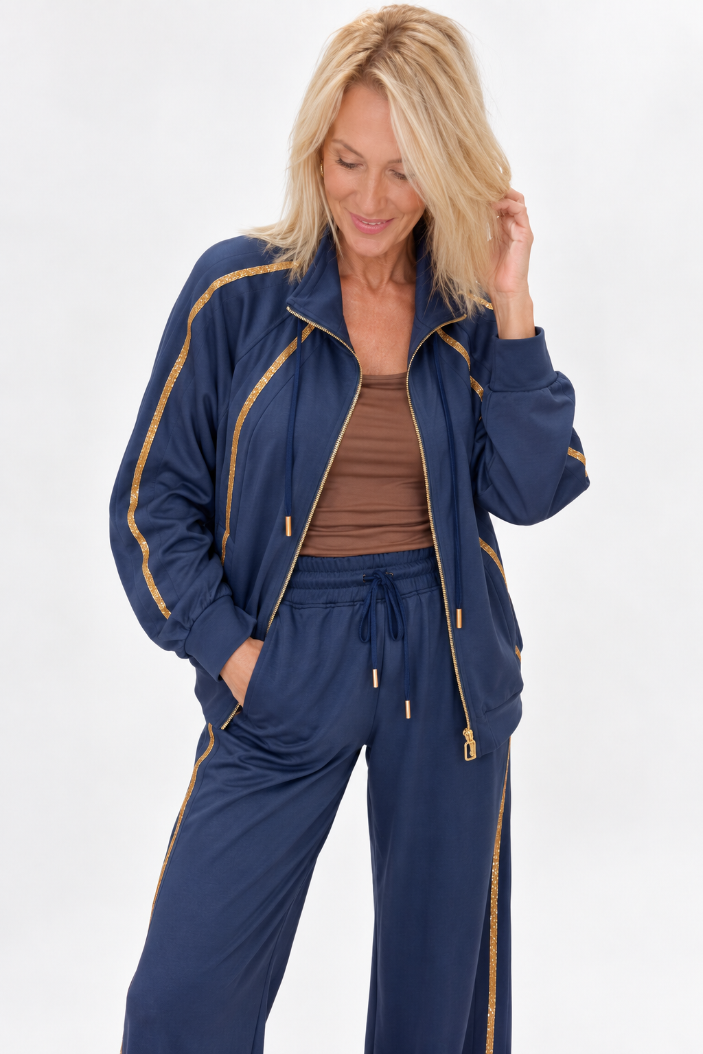 After Hours Rhinestone Zip-Up