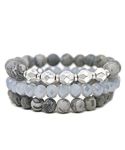 Golden Horizon Beaded Bracelet Stack