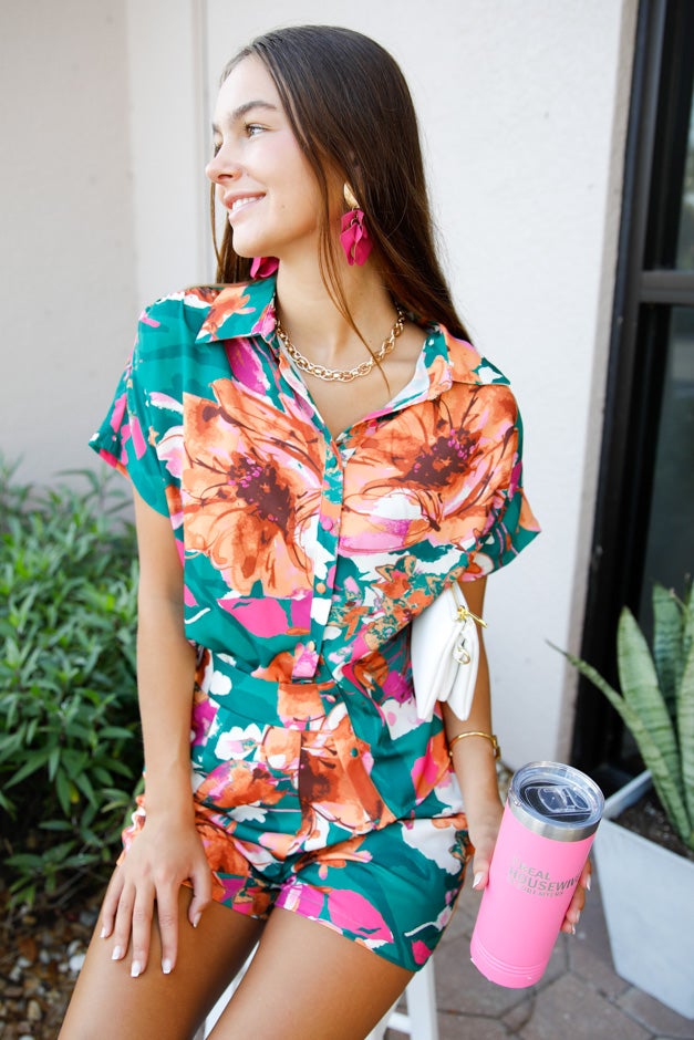 Island Bloom Button-Up Blouse *Final Sale*