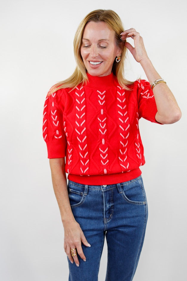 Soft Structure Cable Knit Top