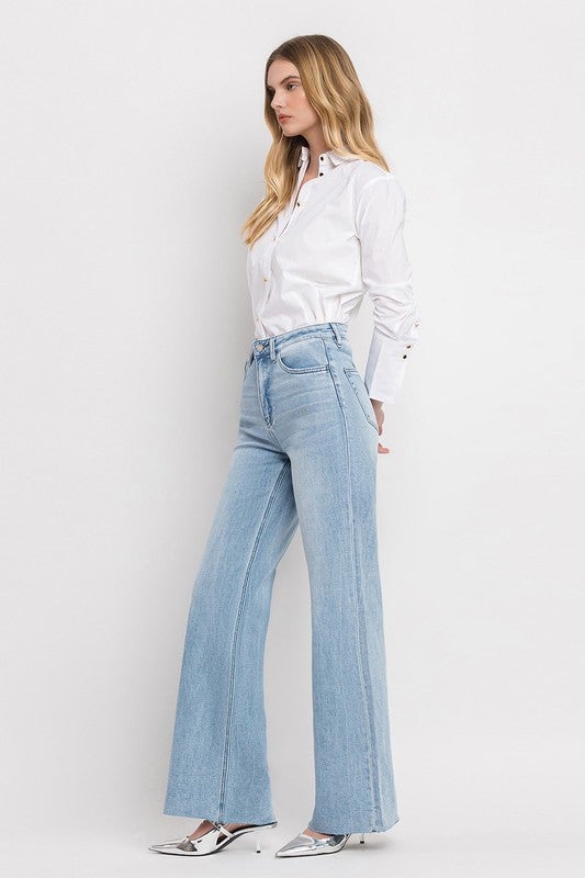 Vervet Skyline Raw Hem Wide Leg Jeans