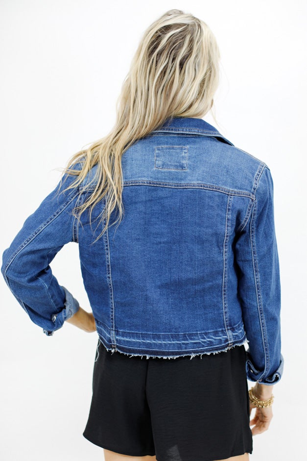 Fray Away Denim Jacket - Edgy Fit for Effortless Cool