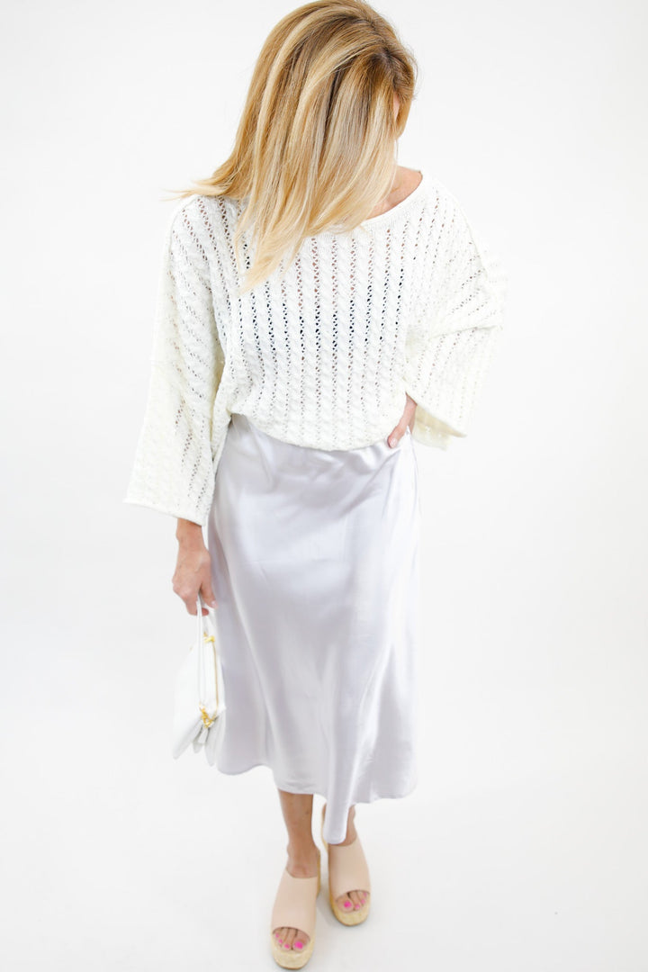 Soft Romance Satin Midi Skirt