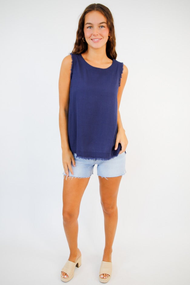 Boardwalk Breeze Button-Back Tank