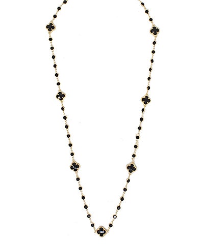 Golden Clover Beaded Necklace