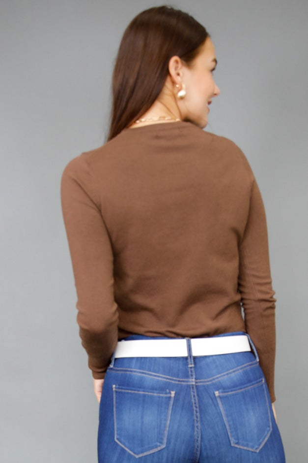 Midnight Charm Button Cuff Sweater