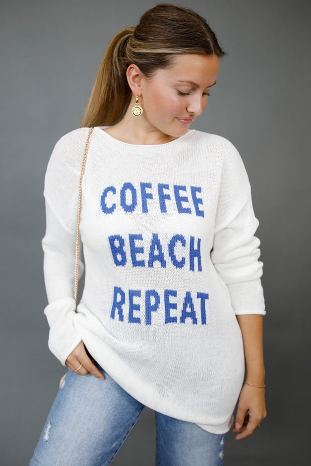 Coffee, Beach, Repeat Sweater
