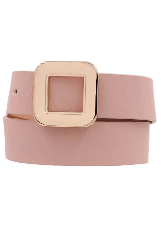 Metal Square Vegan Leather Belt