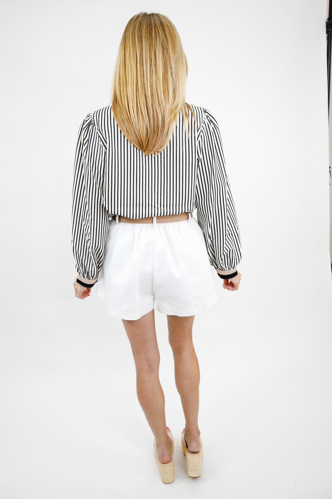Pinstripe Poise Button Down Blouse