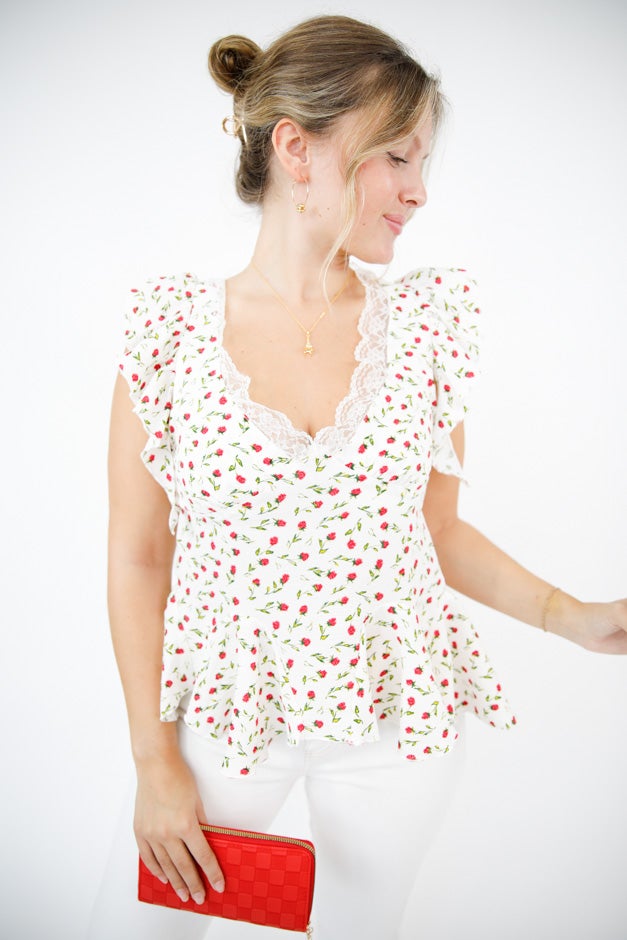 Rosé All Day Peplum Top *Final Sale*