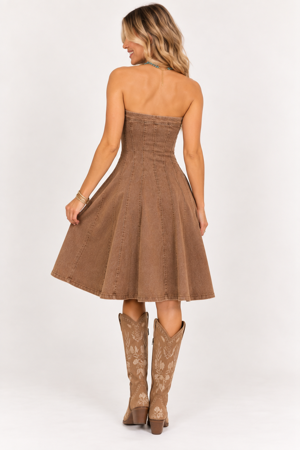 Mocha Moment Denim Midi Dress