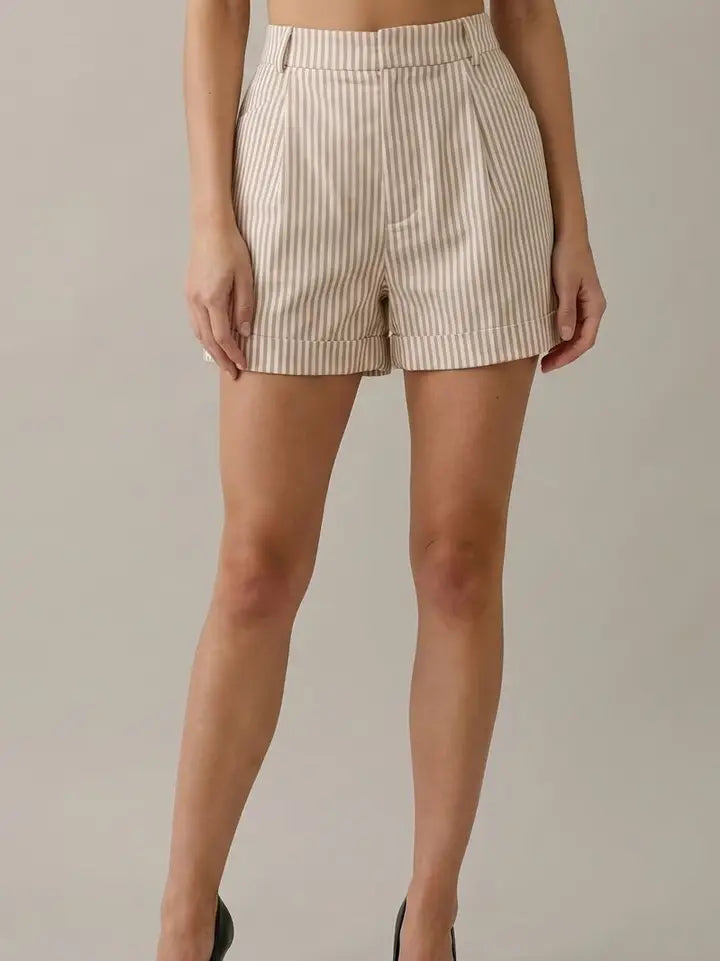 Weekend Stripe Cuffed Shorts