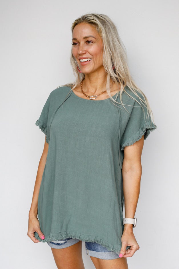Summer Daze Raw Hem Top *Final Sale*