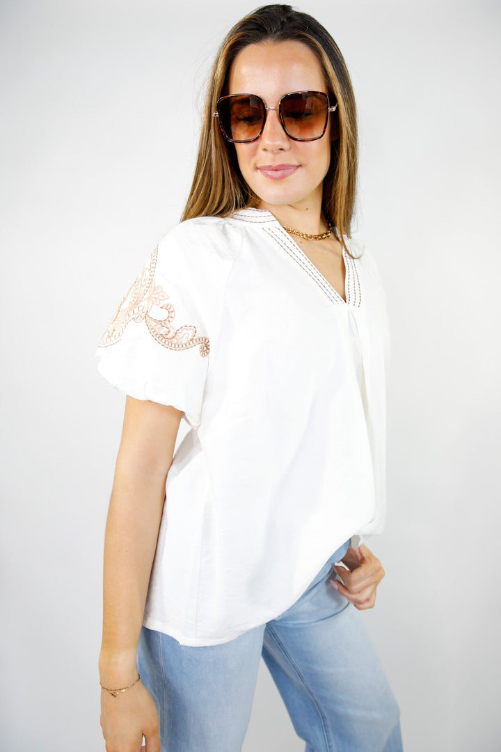 Sahara Sands Embroidered Blouse