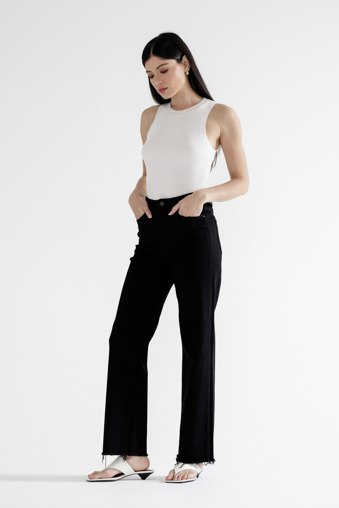 Wide Open Raw Hem Jeans