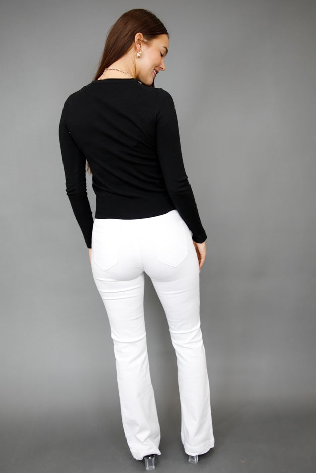 Midnight Charm Button Cuff Sweater