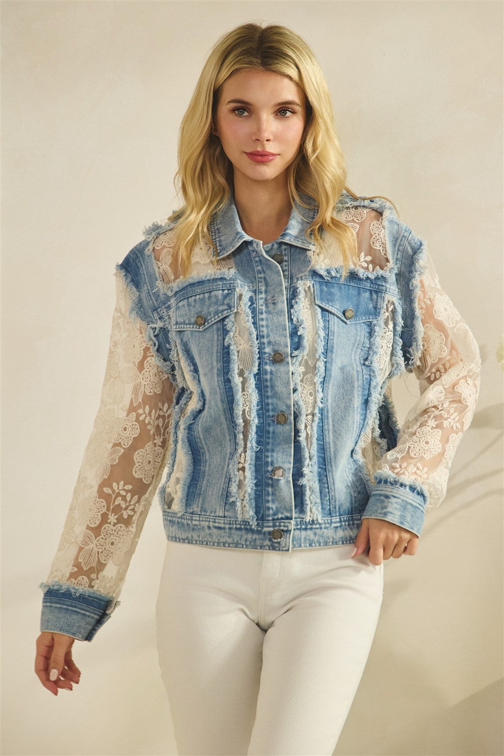 Soft Bloom Denim Jacket
