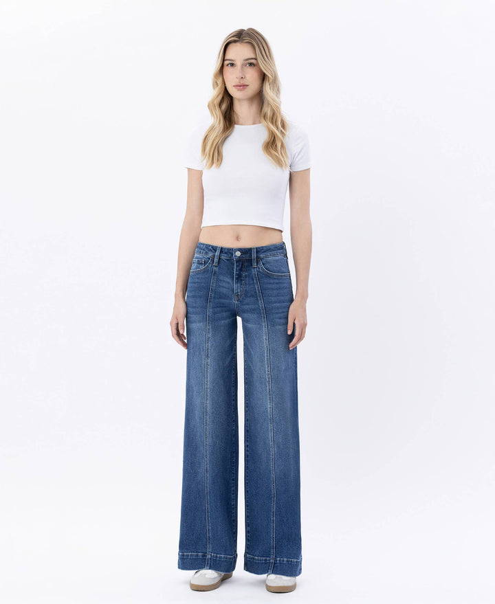Polished Ease High Rise Wide Leg Trouser Jeans