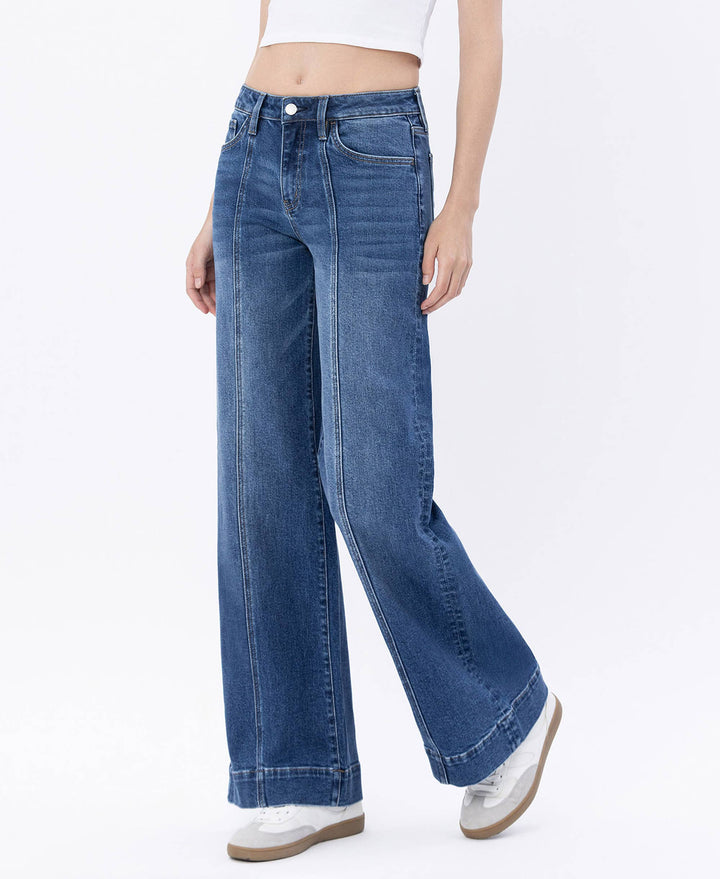 Polished Ease High Rise Wide Leg Trouser Jeans