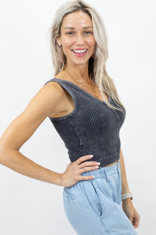 You And Me Ribbed V-Neck Bralette