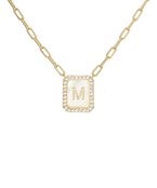 Initial Letter Rectangle Pendant Necklace