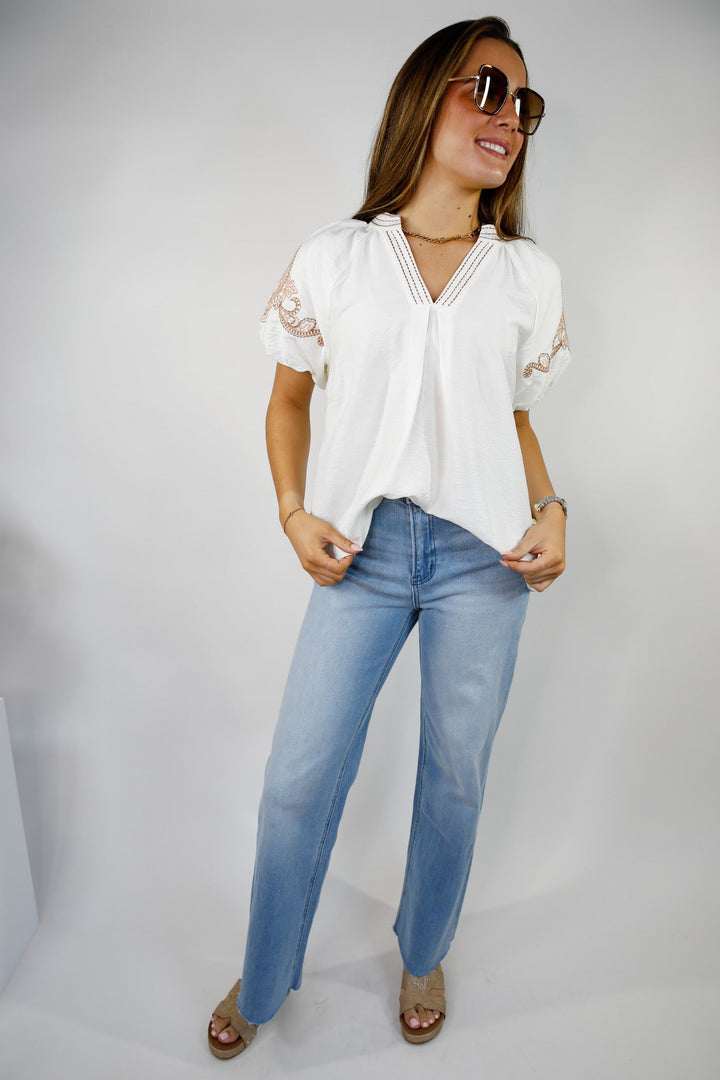 Sahara Sands Embroidered Blouse