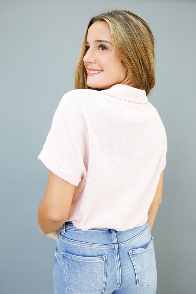 Pink Sands Drawstring Shirt *Final Sale*