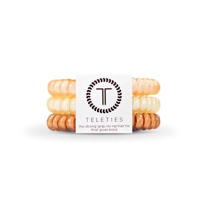 TELETIES Small Hair Ties - No-Rip, Strong Grip Hair Accessories (3-Pack)