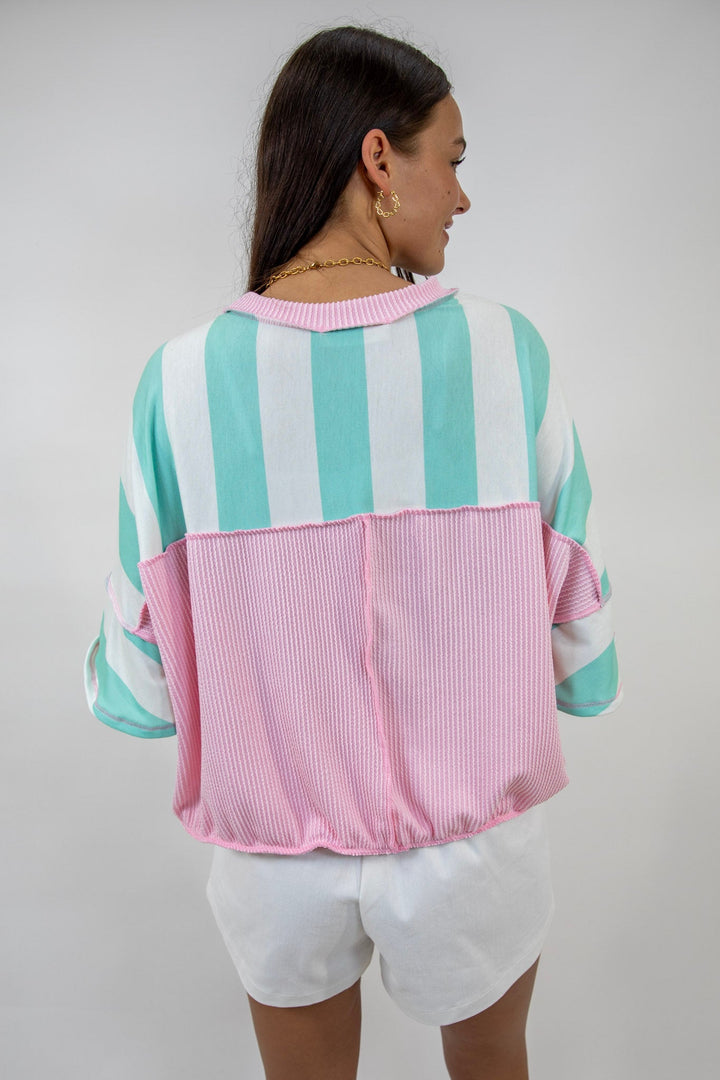 Mint To Be Stripe Pullover Top