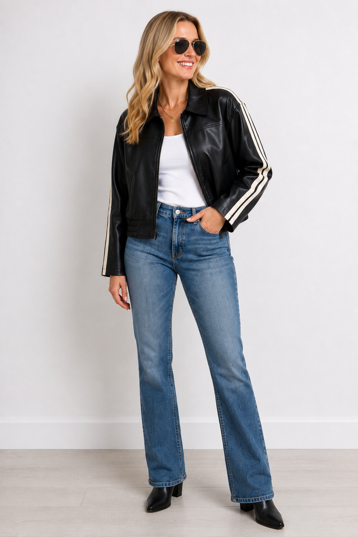 Edge of Elegance Faux Leather Jacket