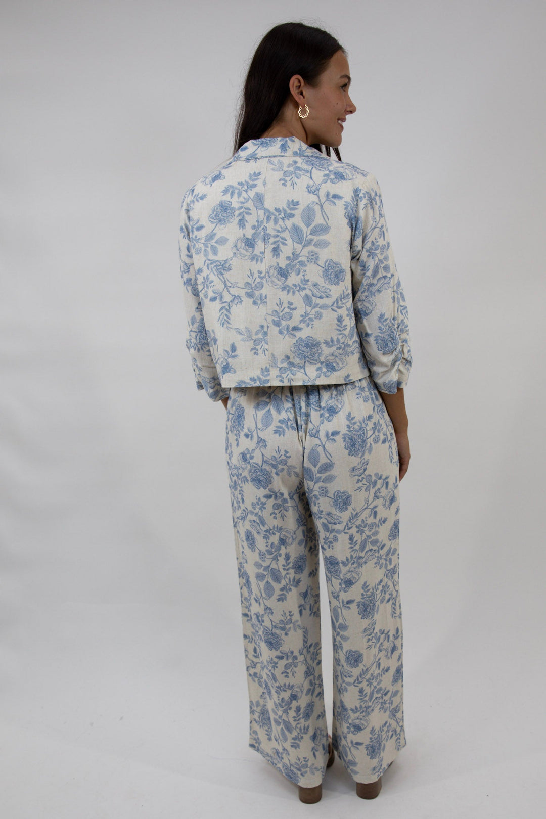 Bluebell Linen Crop Blazer