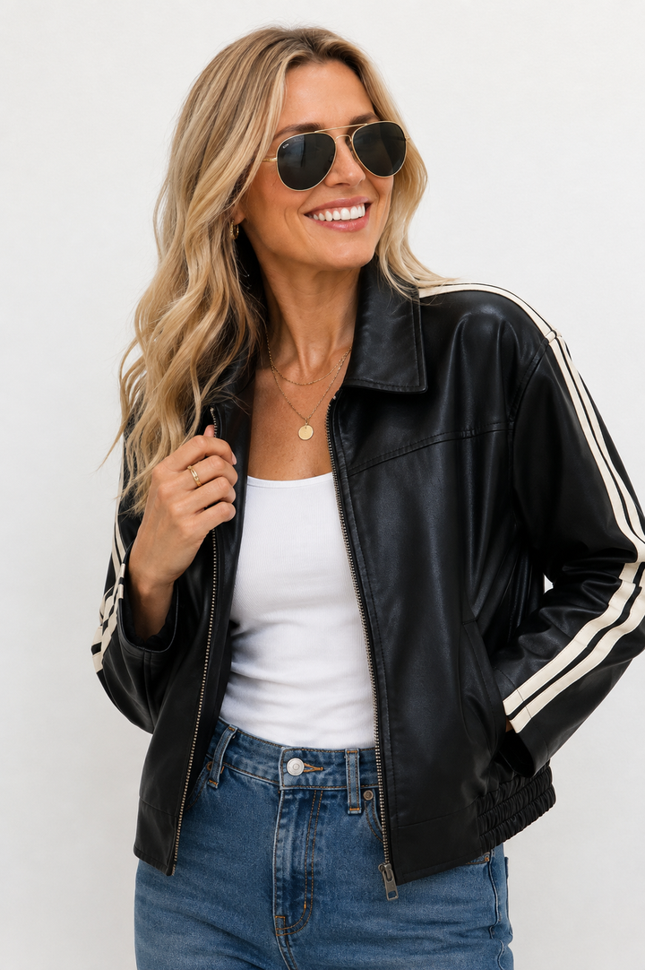 Edge of Elegance Faux Leather Jacket