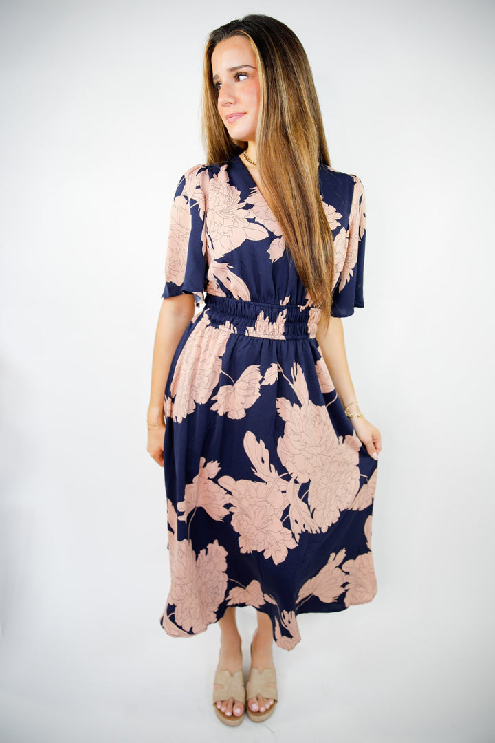 Harbor Petal Midi Dress