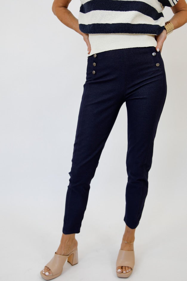High-Waisted Sailor Skinny Pant