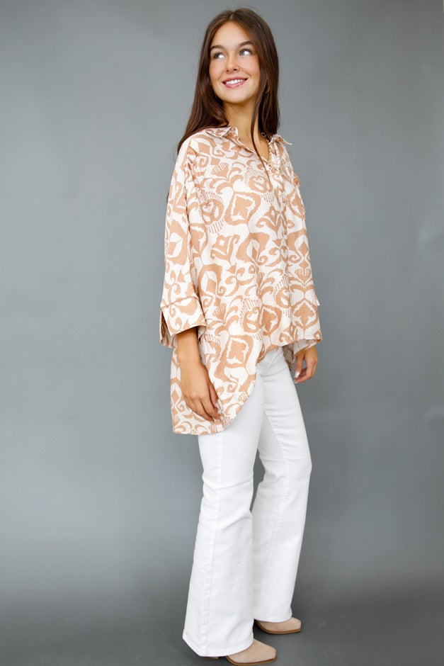 Latte Mirage Oversized Blouse *Final Sale*