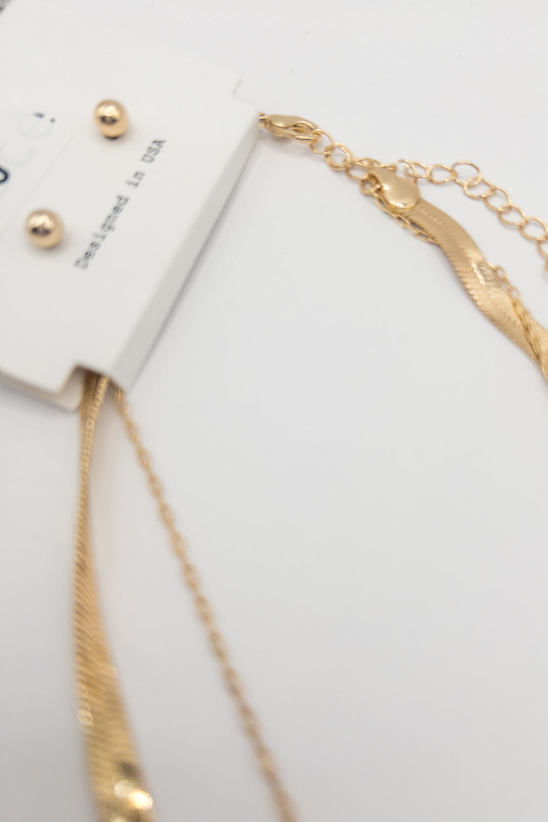 Pearl Cross and Snake Chain Layered Necklace