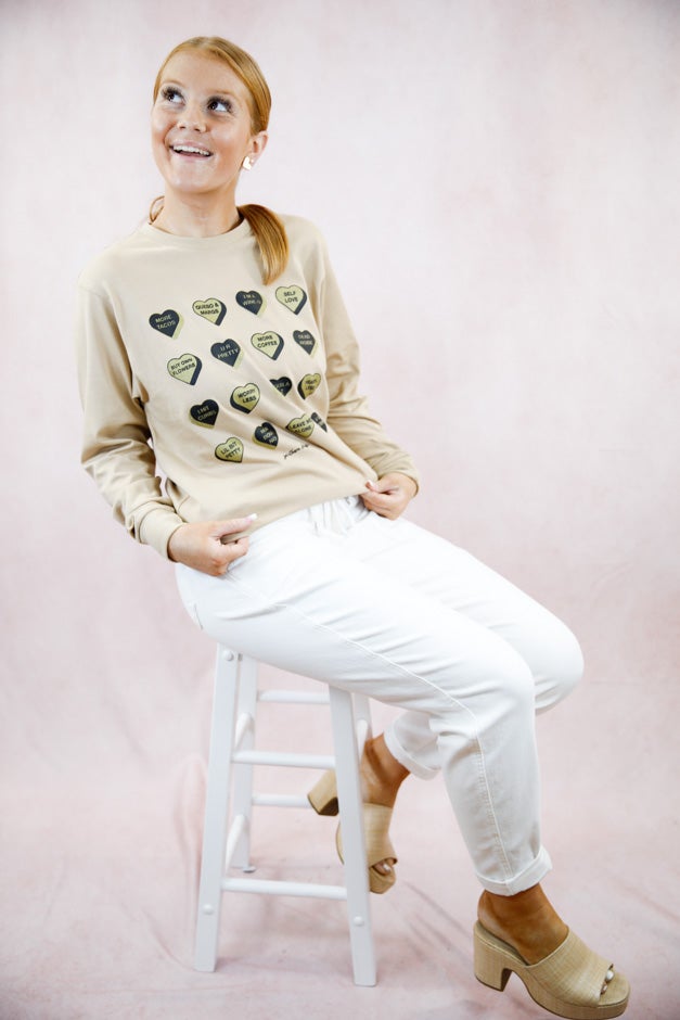 Conversation Heart Long Sleeve Graphic Tee *Final Sale*