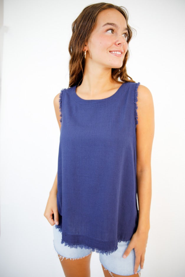 Boardwalk Breeze Button-Back Tank