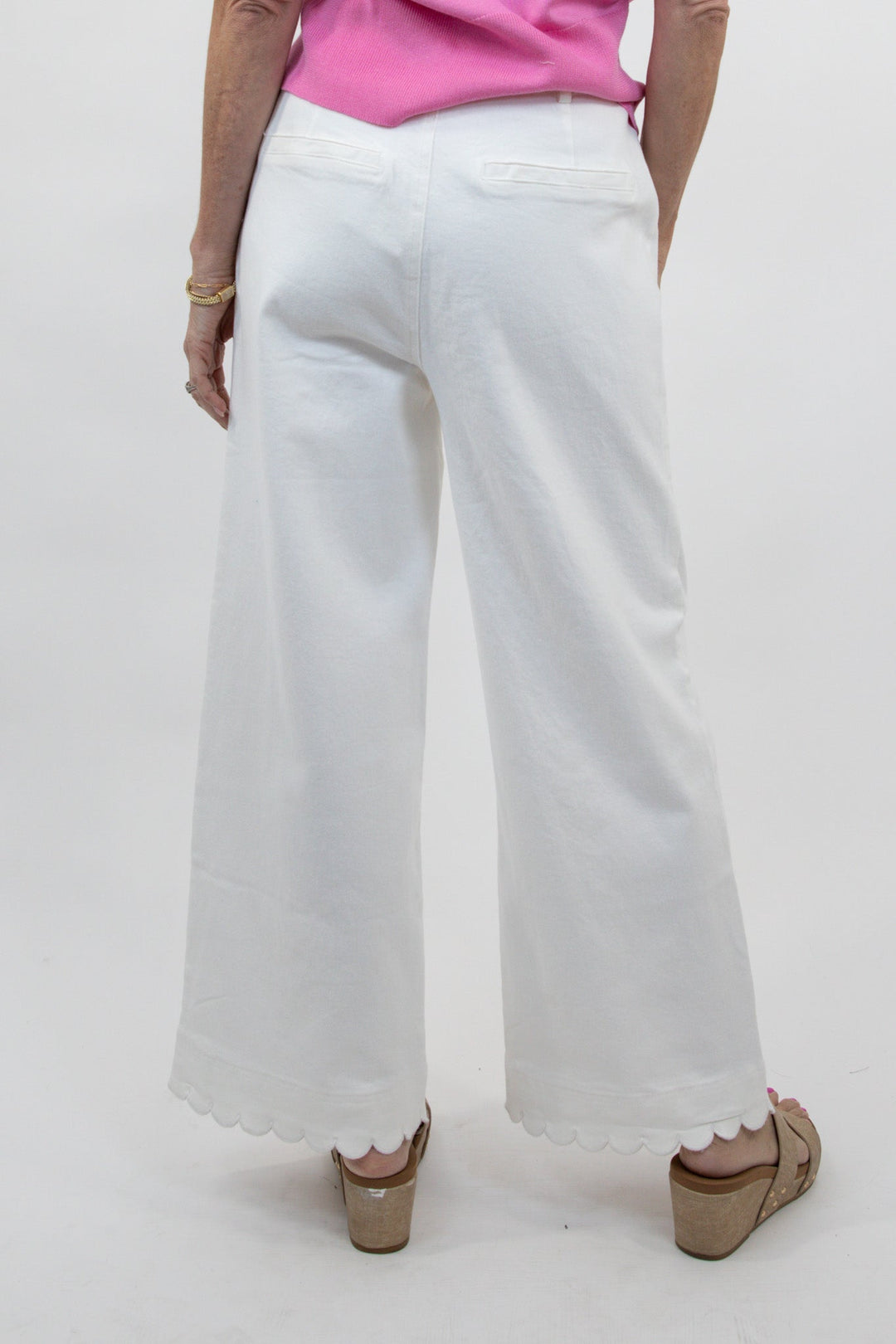 Chateau Scallop Wide-Leg Pants