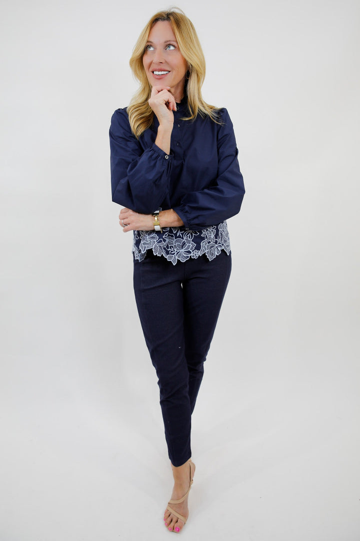 Refined Bloom Poplin Blouse