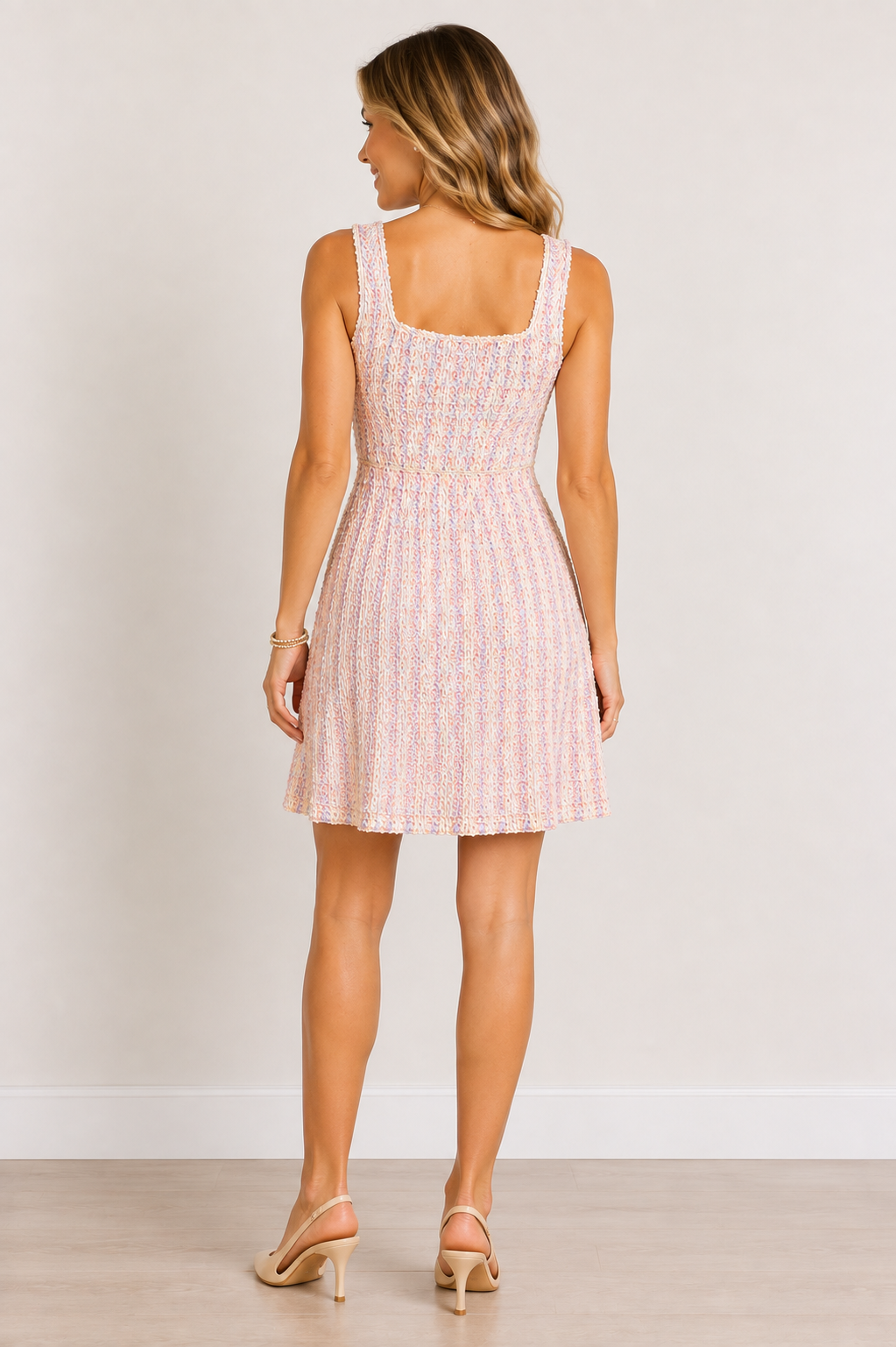 Pretty in Pink Sequin Tweed Dress