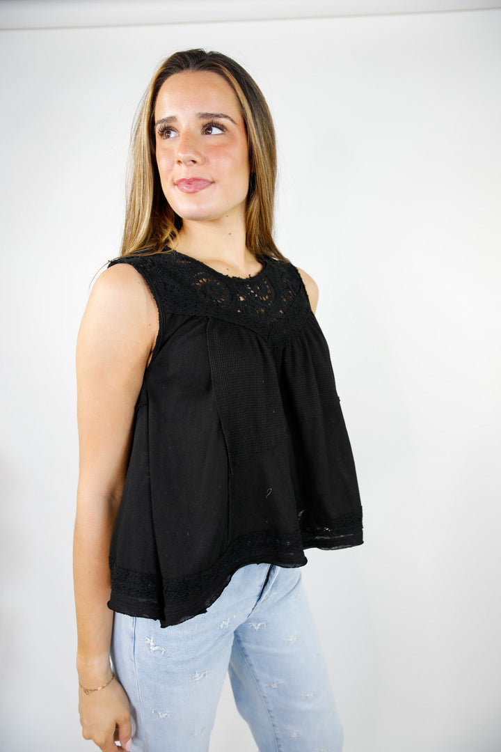 Evening Bloom Crochet Tank