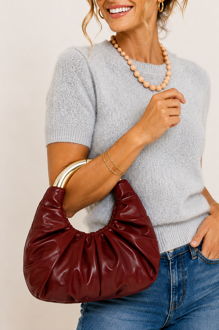 In the Loop Ruched Ring Handle Ba