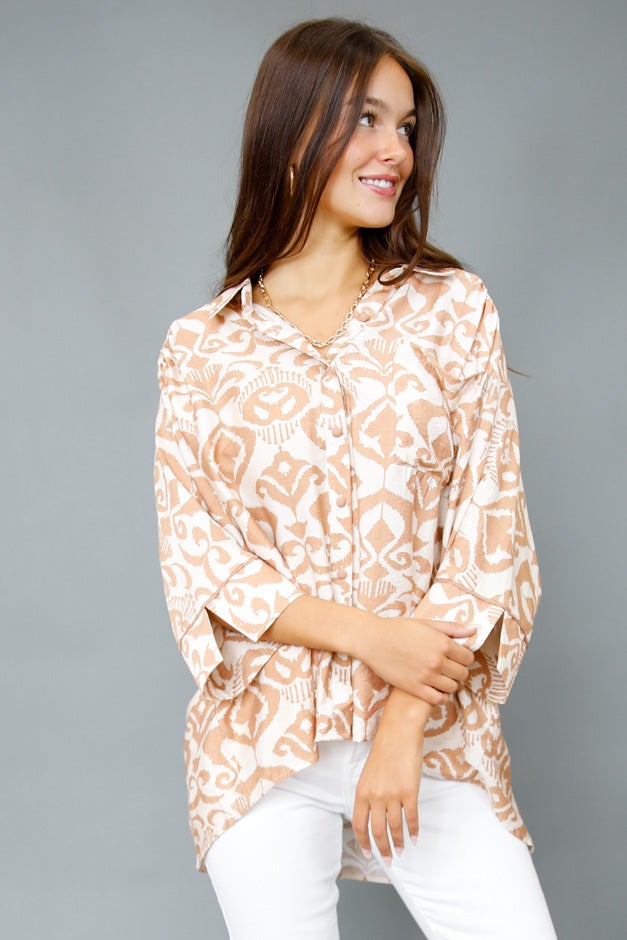 Latte Mirage Oversized Blouse *Final Sale*