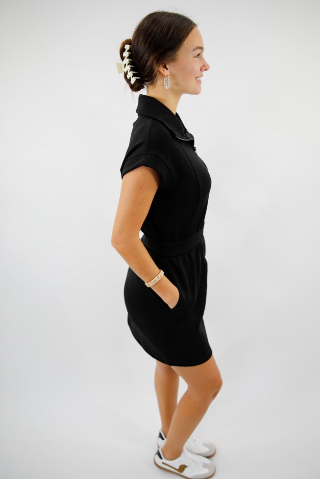 Sporty Zip-Up Mini Dress