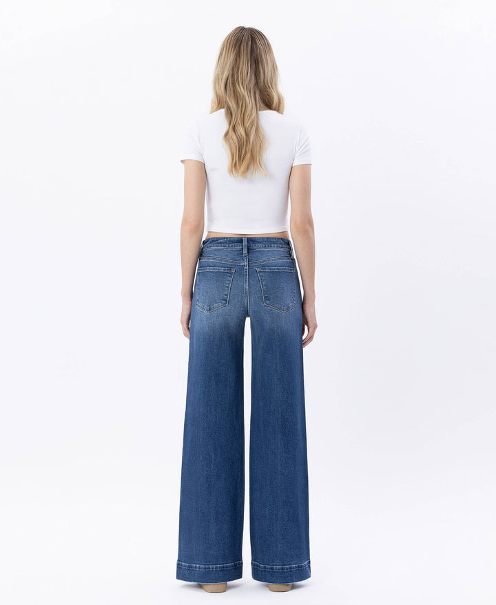 Polished Ease High Rise Wide Leg Trouser Jeans