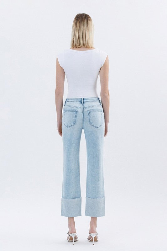 Vervet Coastal Mist Cuffed Crop Jeans