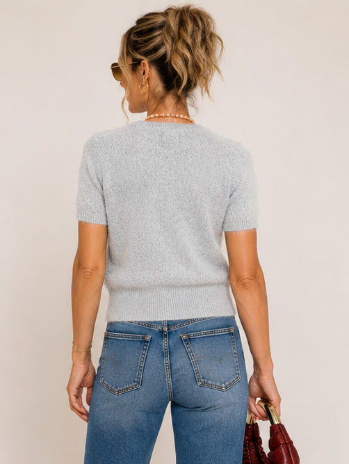 Soft Spot Knit Top Grey