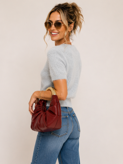 Soft Spot Knit Top Grey
