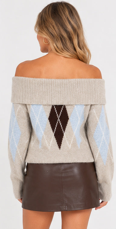 Shoulder to Shoulder Argyle Sweater